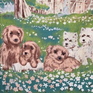 Vintage Puppy Pillow Shams 100% Cotton